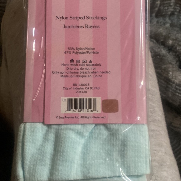 Leg avenue nylon striped thigh high stockings NWT - Picture 4 of 4